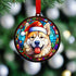 Akita in Santa Hat Suncatcher Decoration
